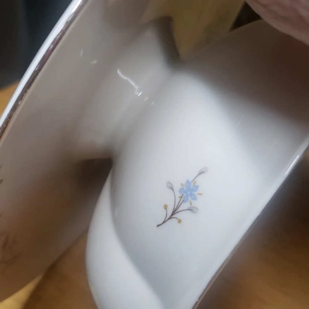 Syracuse China Gravy boat with attached saucer
